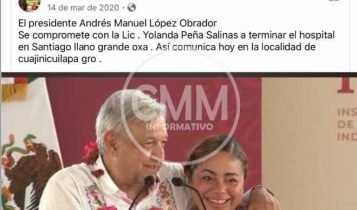 Reclama a AMLO presidenta municipal de Llano Grande