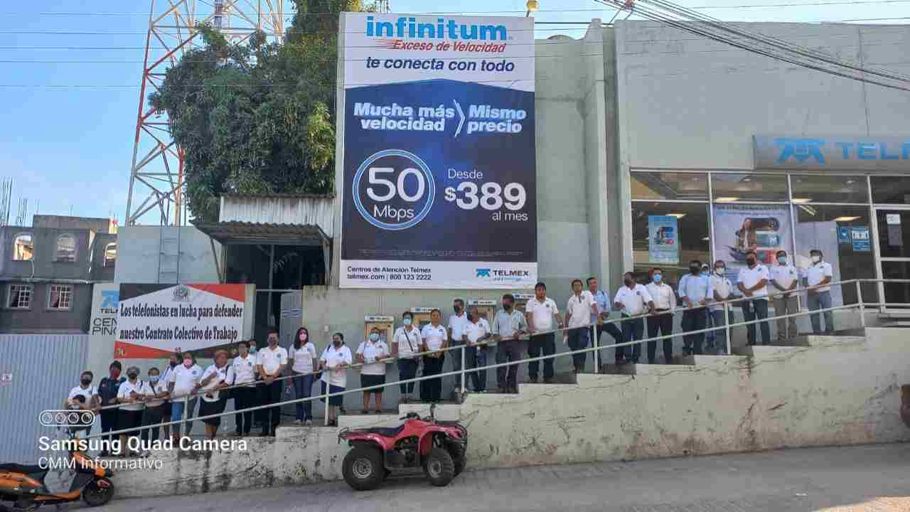 Realizaron Telefonistas mitin en Pinotepa